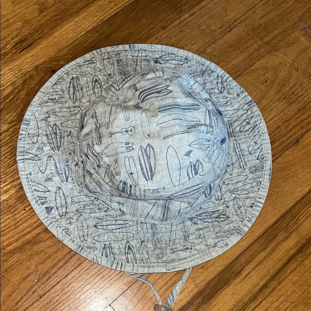 Kids Blue Patterned Sun Hat